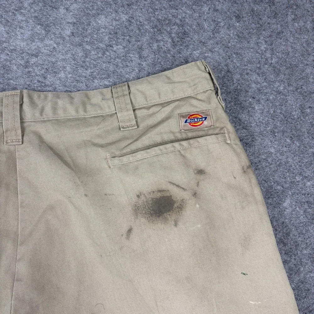 Dickies Chino Shorts Mens 40 Khaki Tan Distressed Workwear‎ Utility Outdoors 00s